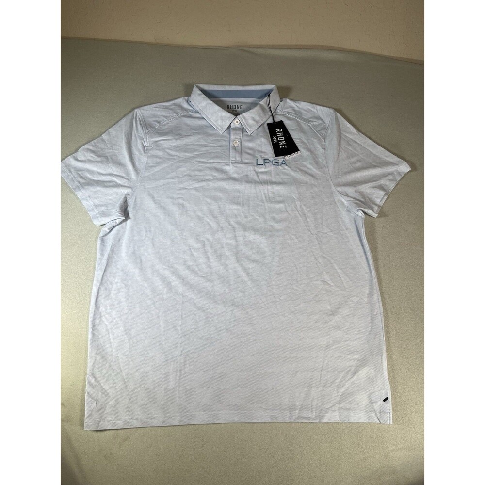 Rhone Commuter Polo Shirt Men's XL Blue  Short Sleeve Performance Golf LPGA NWT